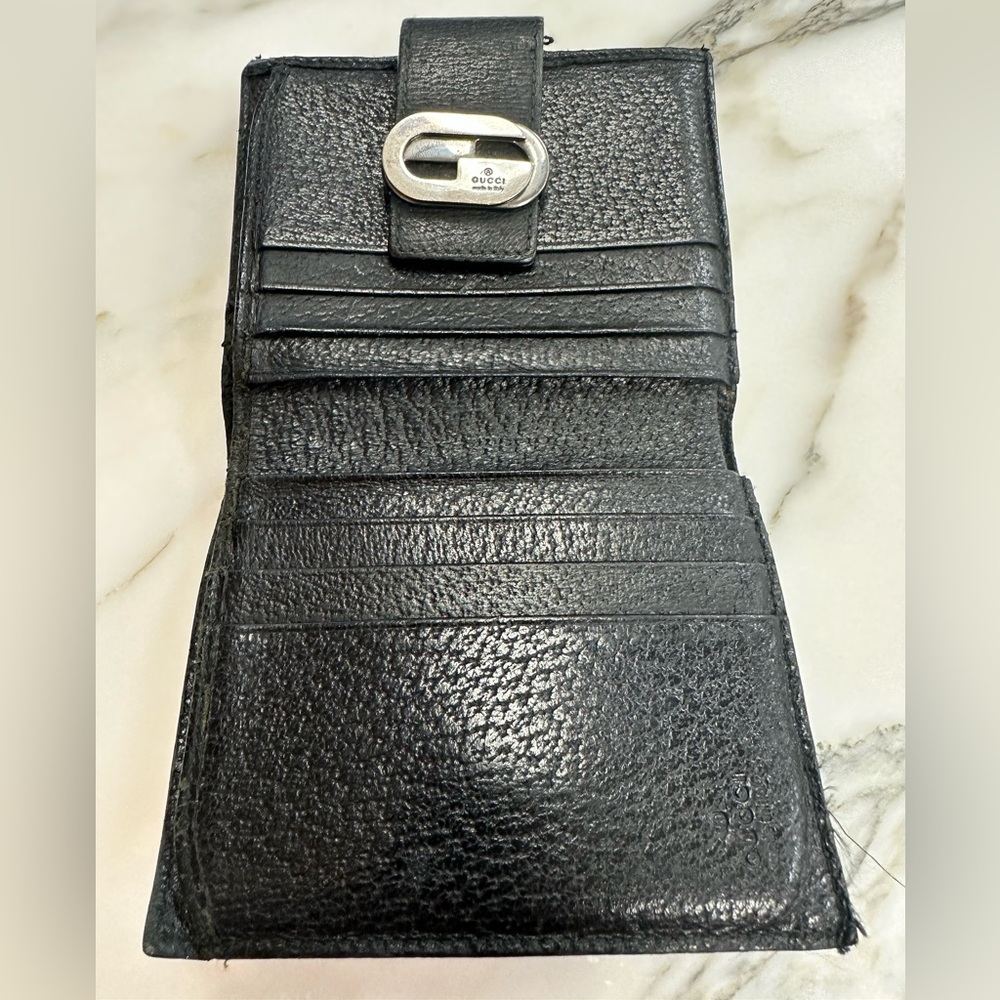 GUCCI - interlocking G Logo black and orange small wallet - Picture 8 of 15